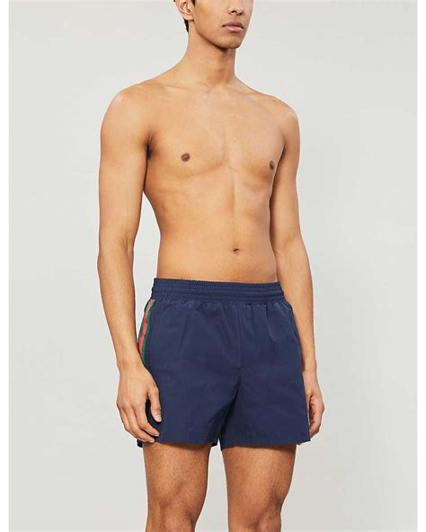 gucci swim trunks blue|gucci swim trunks for men.